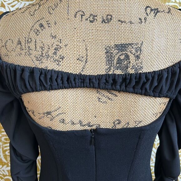 NWT NBD Carlota Corset Bodice Off Shoulder Cutout Back Mini Dress in Black sz S - Picture 10 of 12